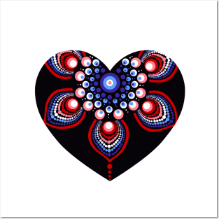 Mandala heart Posters and Art